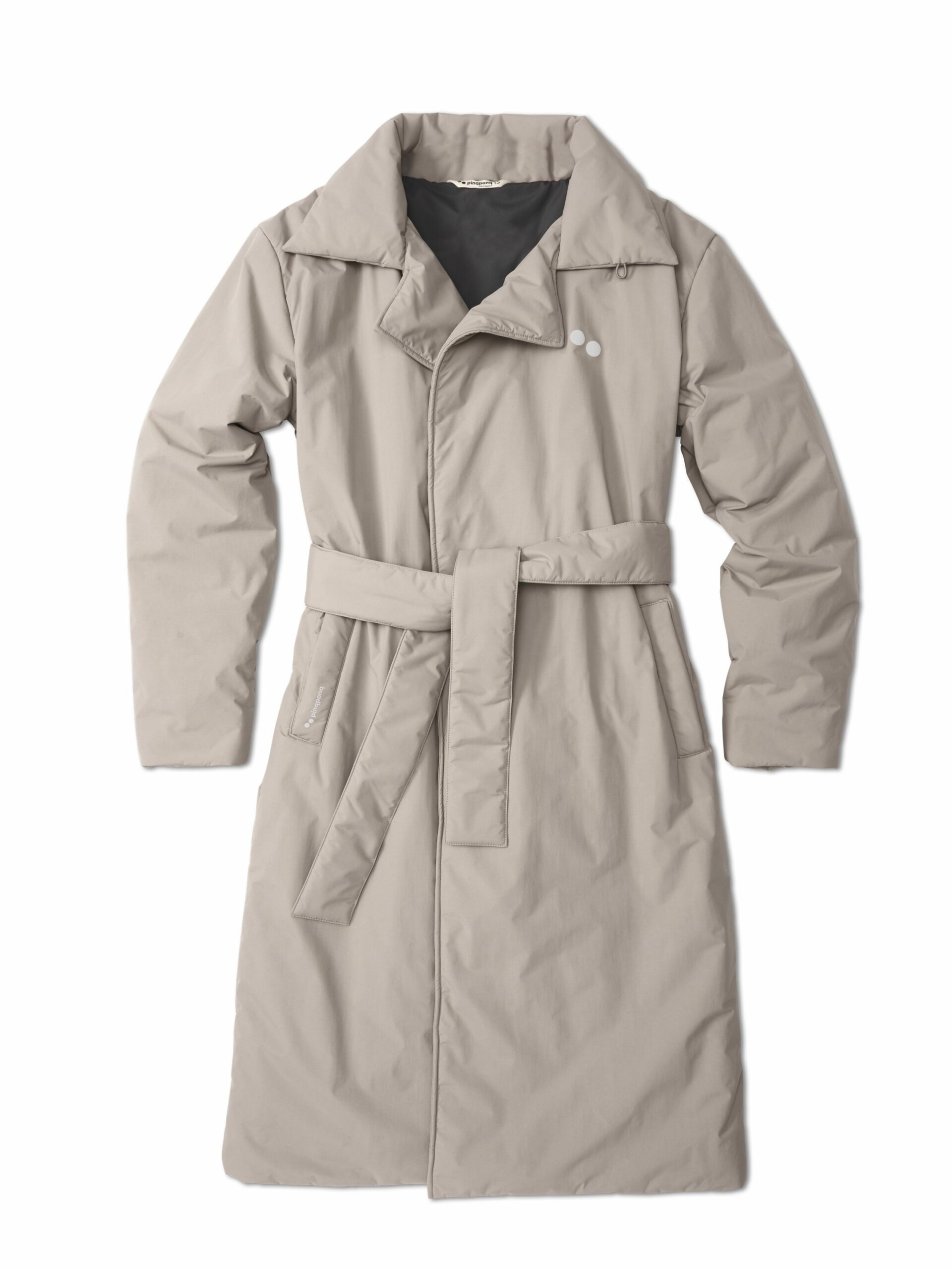 Padded Trench Coat in Cement Taupe